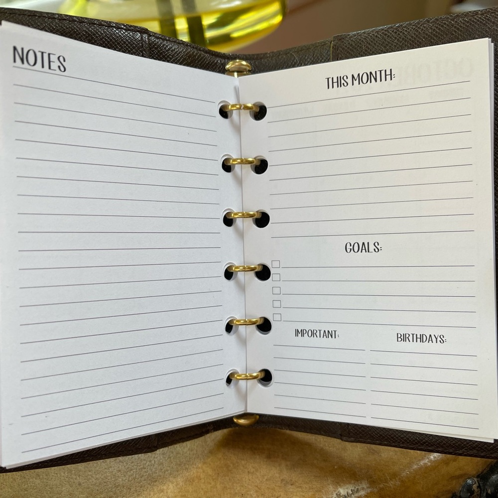 2026 Insert fits Louis Vuitton 6 Ring Agenda: Calendar Refill: Paper +Pen - Picture 3 of 16